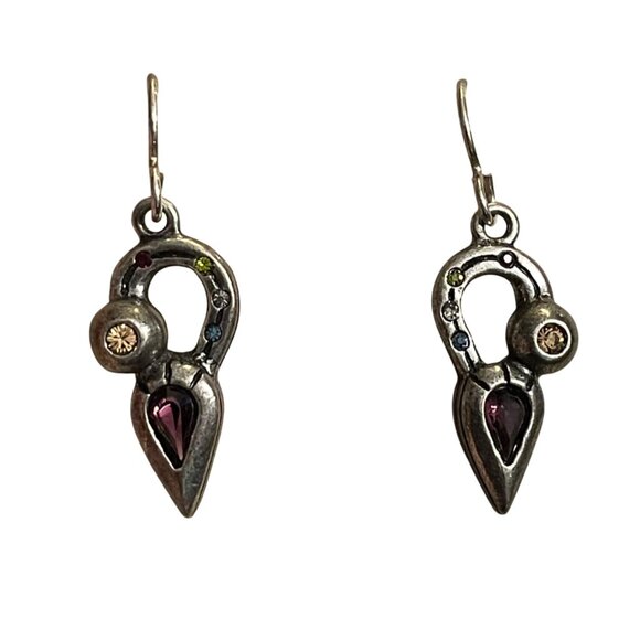 Patricia Locke Drop Handmade Silver Tone Earrings With Crystal Accents - Picture 4 of 5